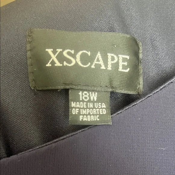 Xscape Women’s Dark Blue One-Shoulder Dress with Embellished Strap Size 18W - Picture 4 of 8